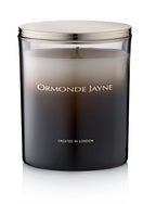 Ormonde Jayne scented candle in a black gradient glass jar with silver lid, created in London