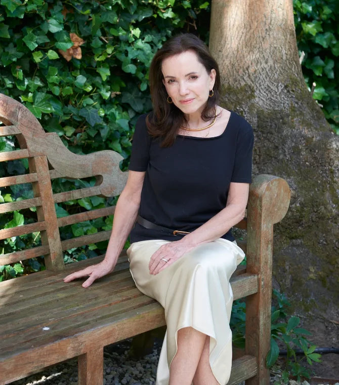 Linda Pilkington, seated, at rest