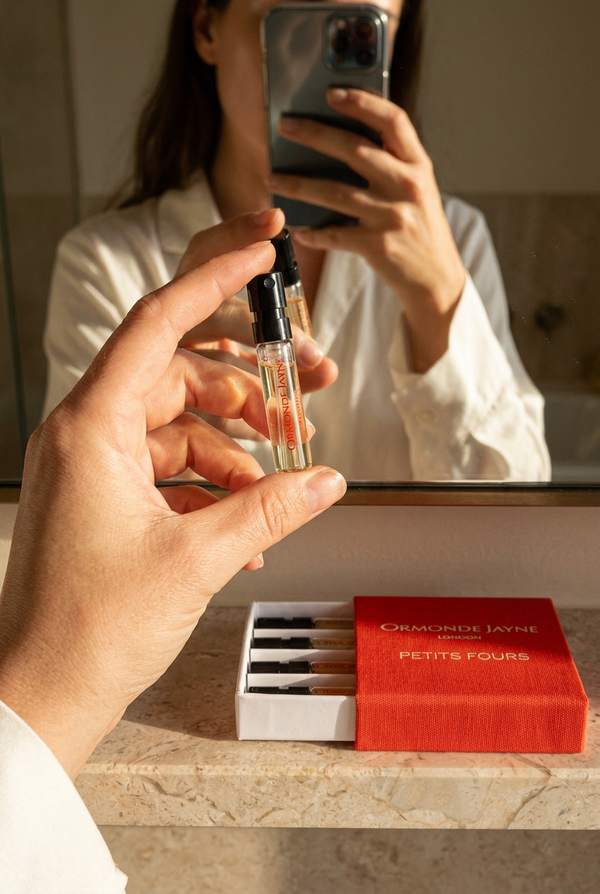 Mirror photograph with a vial