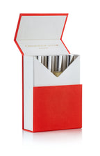 Set of silver fragrance spray bottles in red and white box with frangipani scent
