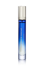 Blue and silver gradient glass rollerball perfume bottle with silver cap