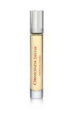 Slim glass bottle with silver cap containing pale yellow Ormonde Jayne perfume