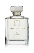 Clear glass bottle of Ormonde Jayne Qi Intensivo perfume with silver cap