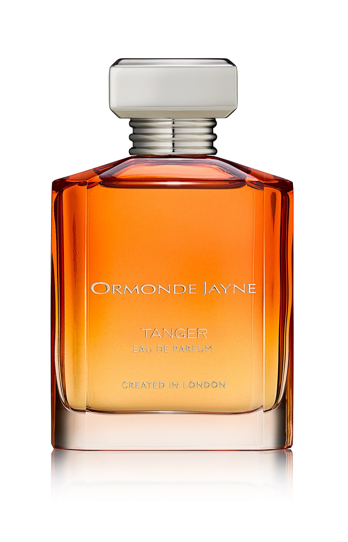 Ormonde Jayne Tanger Eau de Parfum in a gradient amber glass bottle with silver cap